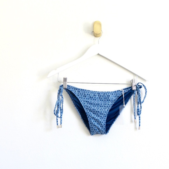 NEW! Kenny Flowers The Todos Santos Mini String Bikini Bottom Blue SZ S - Picture 8 of 15